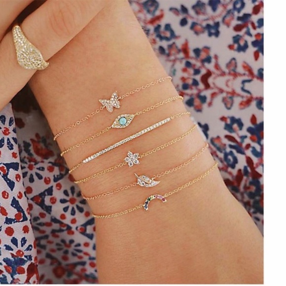 Bellanblue Jewelry - Butterfly Evil Eye Rainbow 6 Bracelet Set